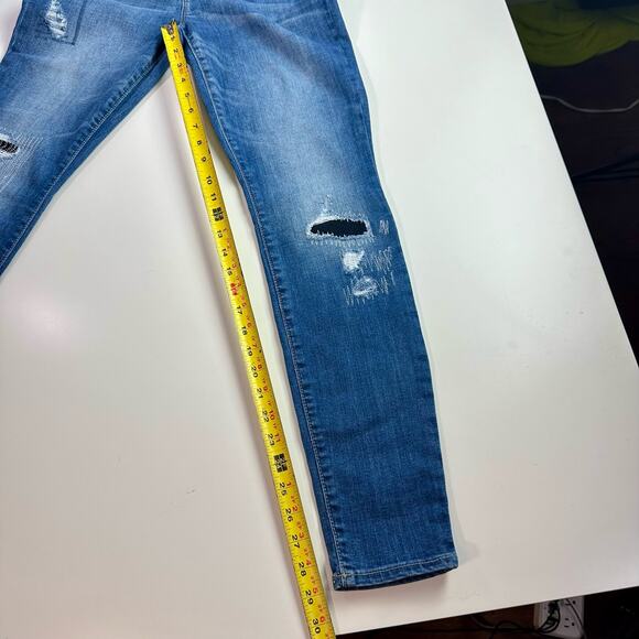 GAP Factory NWT Women's 4 27R Mid Rise Distressed Blue Stretch Jeggings - Picture 10 of 10
